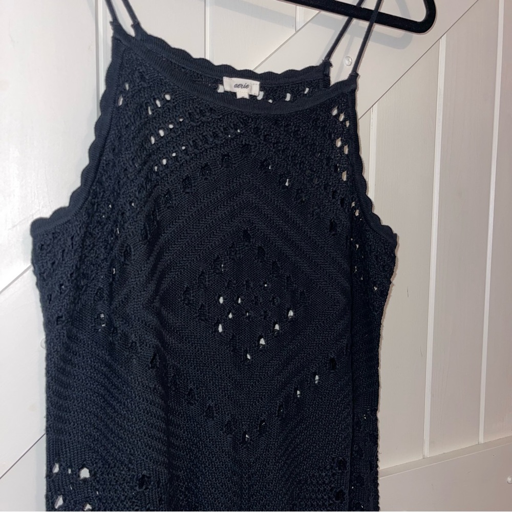 NWOT Aerie Crochet Halter Midi Dress - Picture 11 of 12